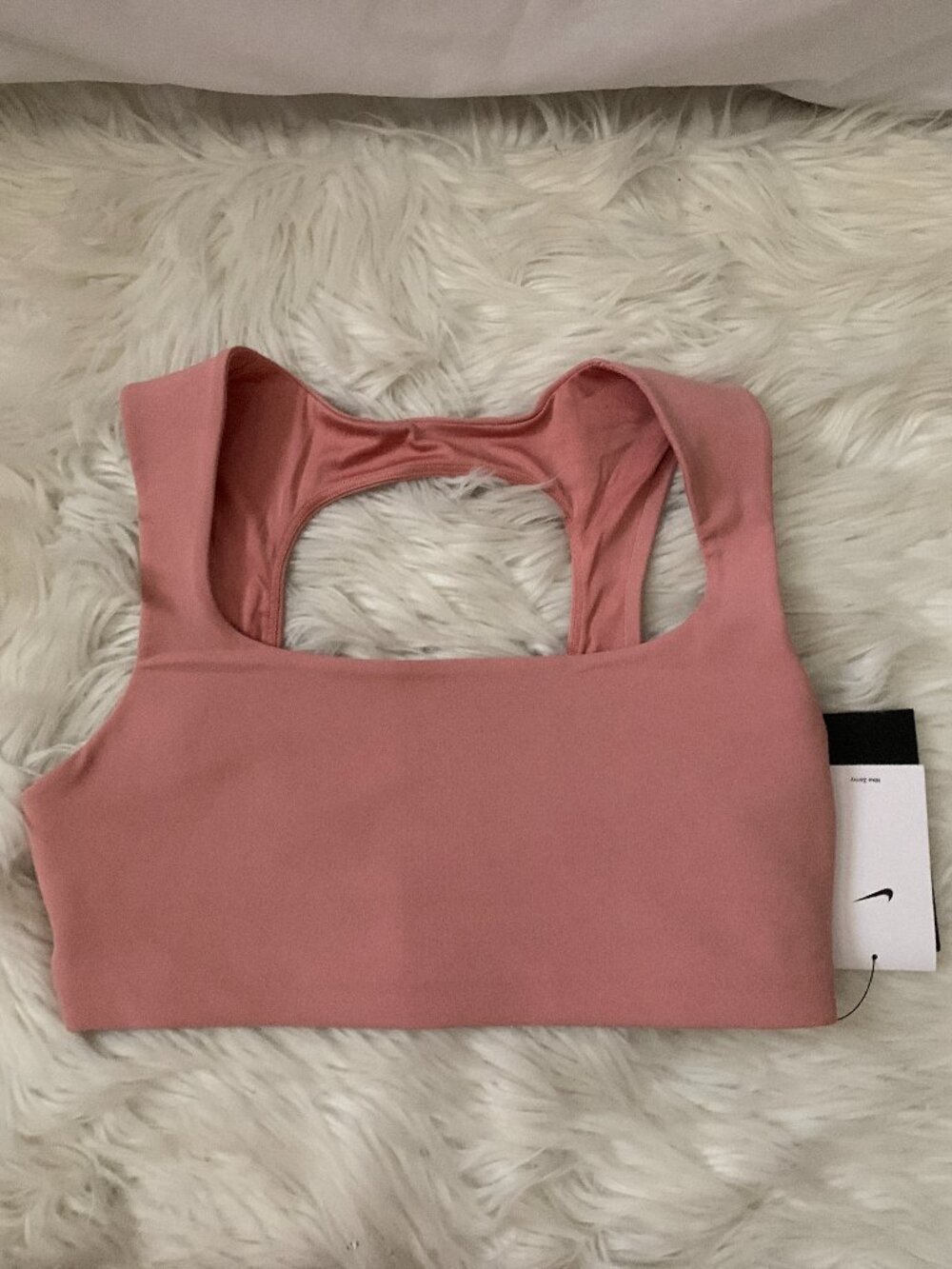 NIKE Zenvy Light-Support Lightly Lined Sports Bra in Rust Pink Sz LARGE